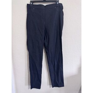 89th and Madison Women's Black Stretch Waist Straight Leg Trouser Pants Size M